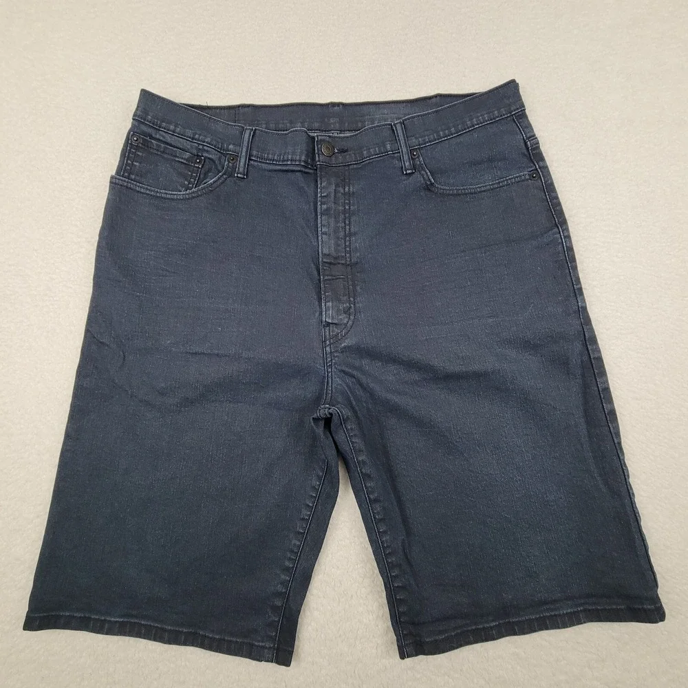 Levis 569 Loose Straight‎ Denim Shorts Mens 40 Dark Blue 12 Inch Inseam Cotton